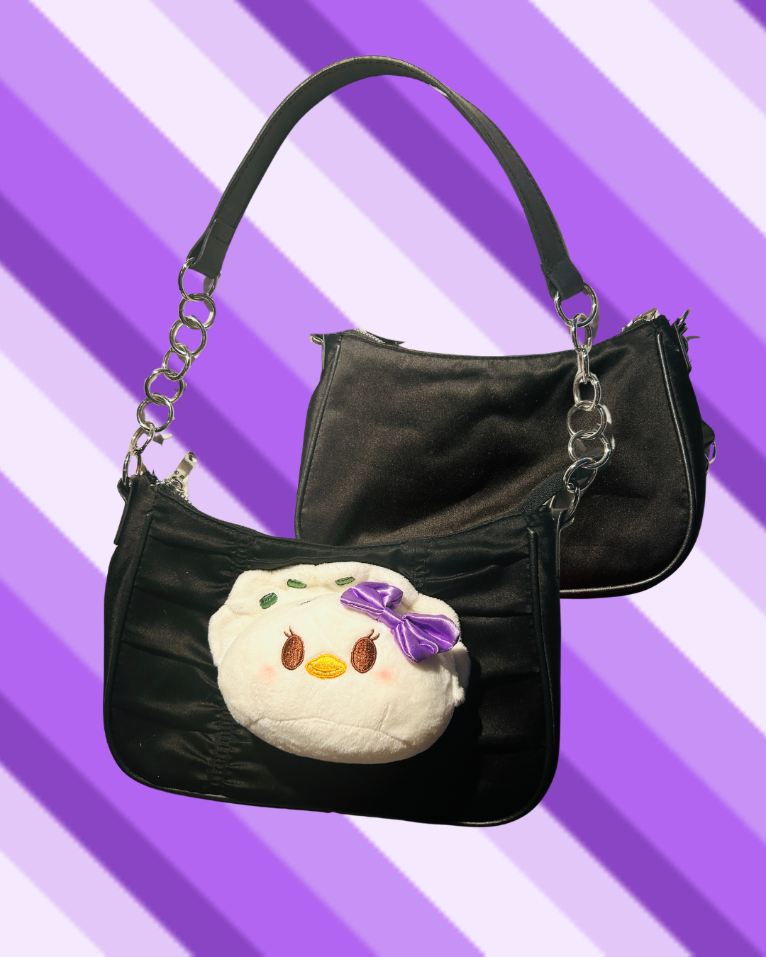 dumpling y2k black silk purse