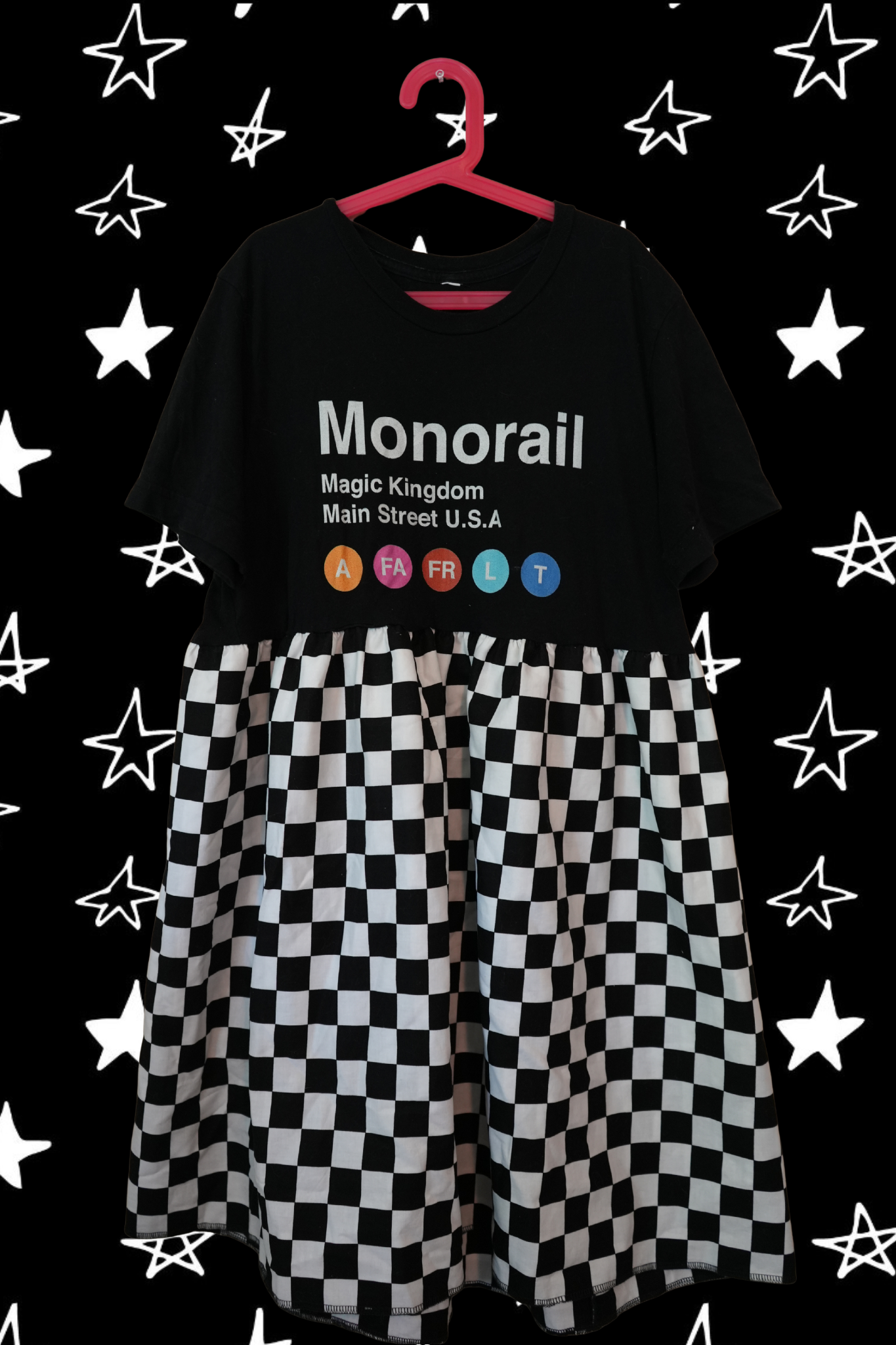 Monorail Checkerboard Upcycled Dress
